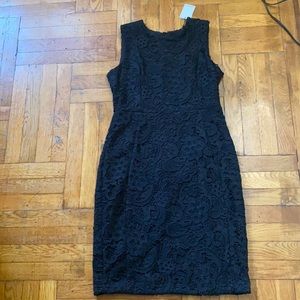 NWT Calvin Klein Black All-Over Lace Sheath Dress